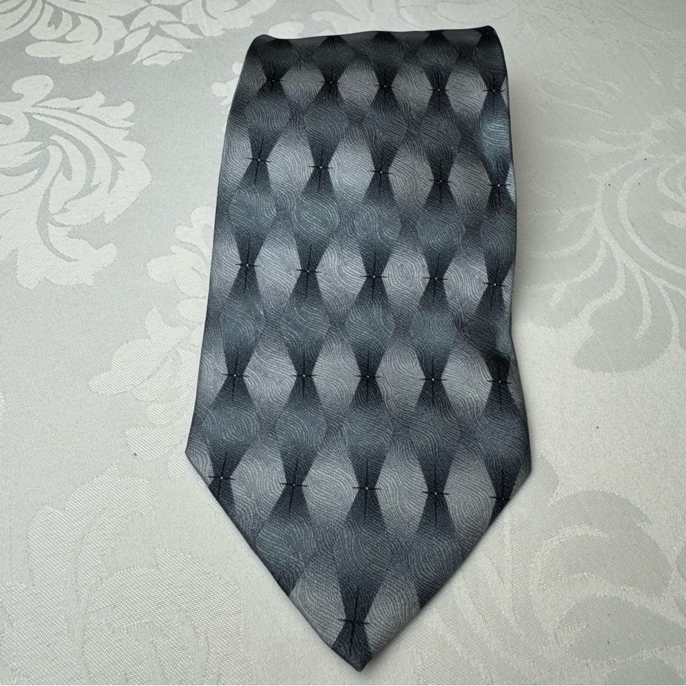 Grateful Dead Space Sixteenth Set Tie 100% Silk Made in USA 1995 Gray Vintage